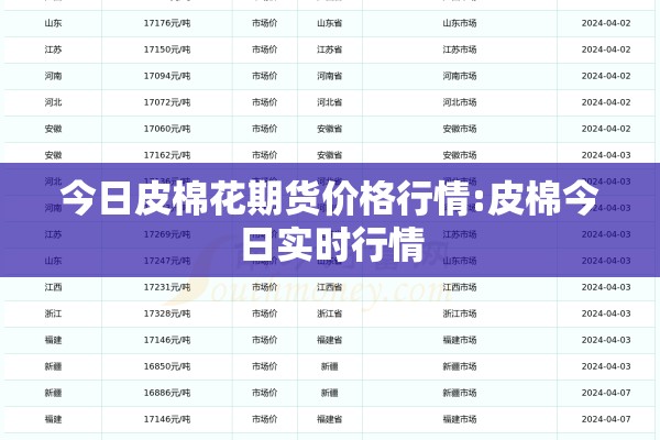 今日皮棉花期货价格行情:皮棉今日实时行情