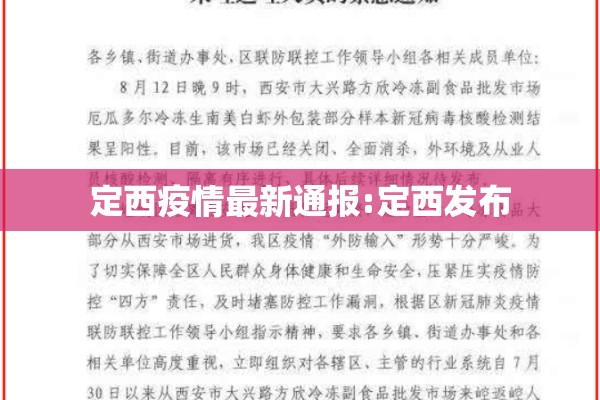 定西疫情最新通报:定西发布