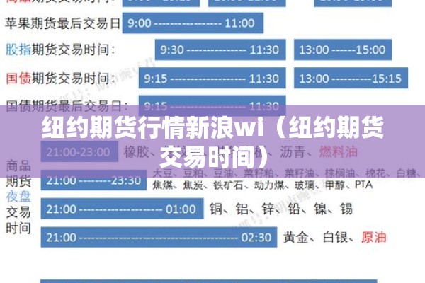 纽约期货行情新浪wi（纽约期货交易时间）