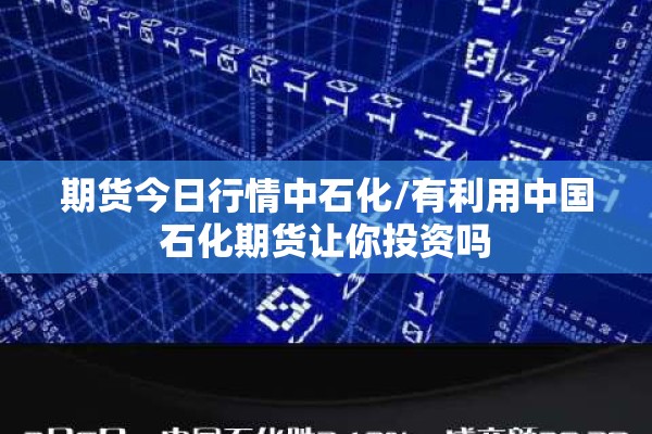 期货今日行情中石化/有利用中国石化期货让你投资吗
