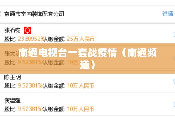 南通电视台一套战疫情(南通频道) 南通电视台一套战疫情(南通频道)