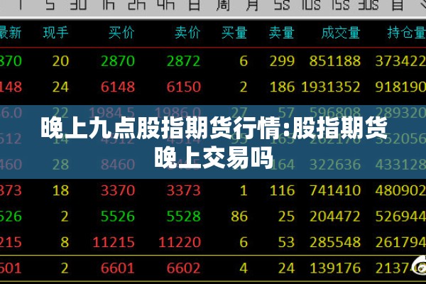 晚上九点股指期货行情:股指期货晚上交易吗 晚上九点股指期货行情:股指期货晚上交易吗