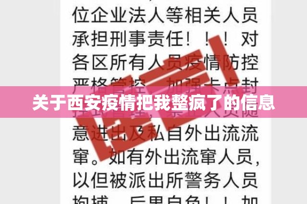 关于西安疫情把我整疯了的信息