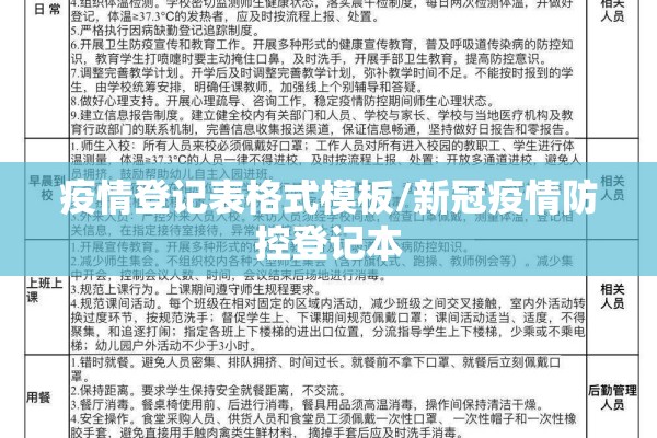 疫情登记表格式模板/新冠疫情防控登记本