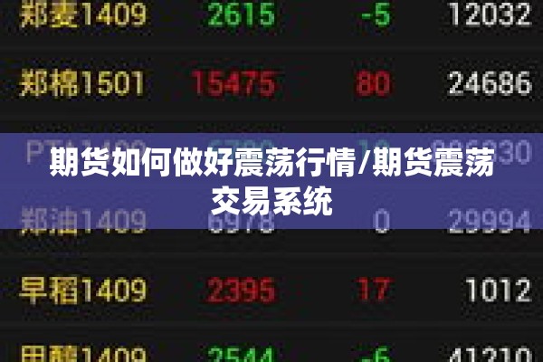 期货如何做好震荡行情/期货震荡交易系统 期货如何做好震荡行情/期货震荡交易系统