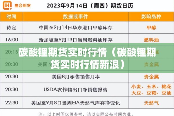 碳酸锂期货实时行情（碳酸锂期货实时行情新浪）