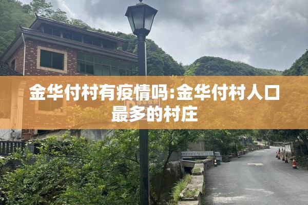 金华付村有疫情吗:金华付村人口最多的村庄