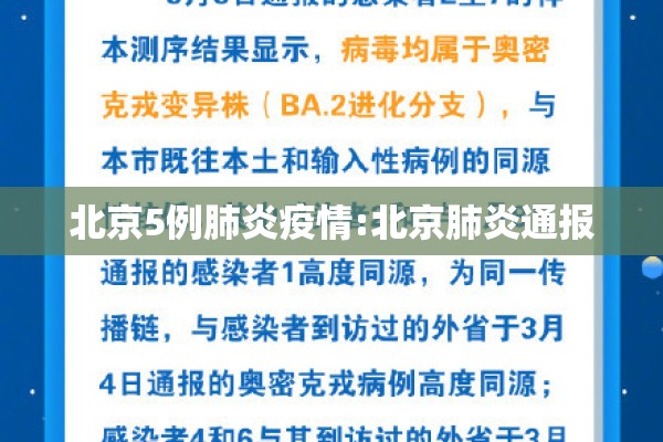 北京5例肺炎疫情:北京肺炎通报