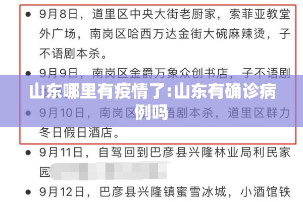山东哪里有疫情了:山东有确诊病例吗
