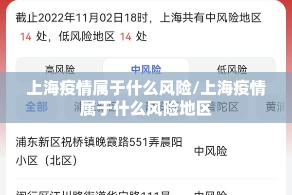 上海疫情属于什么风险/上海疫情属于什么风险地区