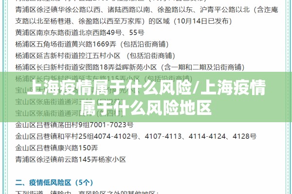 上海疫情属于什么风险/上海疫情属于什么风险地区
