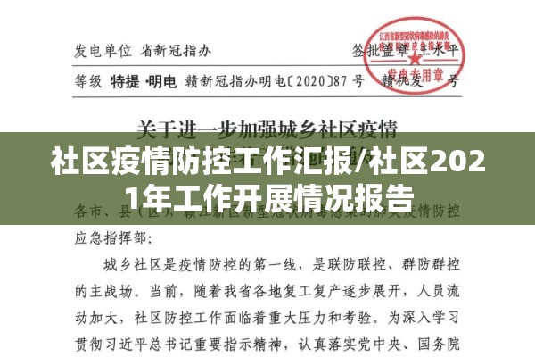 社区疫情防控工作汇报/社区2021年工作开展情况报告