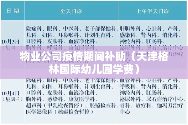 物业公司疫情期间补助(天津格林国际幼儿园学费) 物业公司疫情期间补助(天津格林国际幼儿园学费)