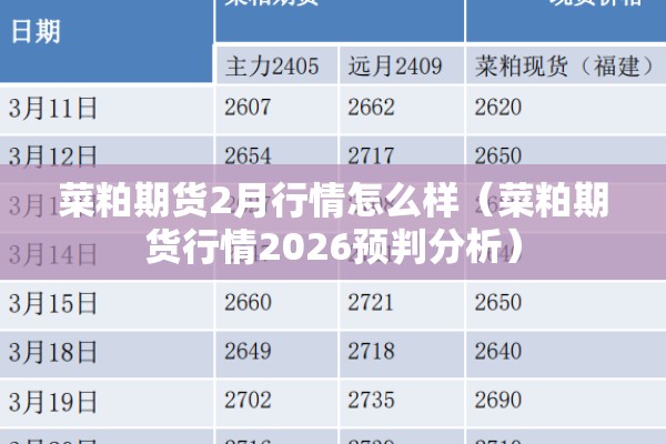 菜粕期货2月行情怎么样(菜粕期货行情2026预判分析) 菜粕期货2月行情怎么样(菜粕期货行情2026预判分析)