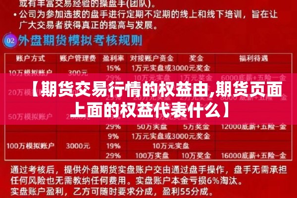 【期货交易行情的权益由,期货页面上面的权益代表什么】