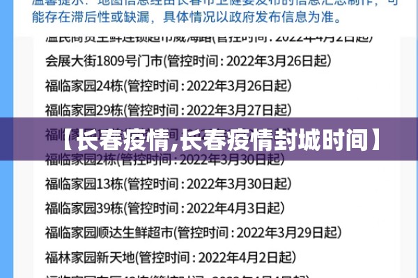 【长春疫情,长春疫情封城时间】