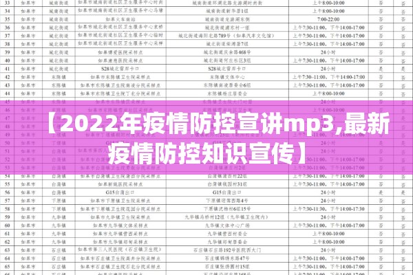 【2022年疫情防控宣讲mp3,最新疫情防控知识宣传】